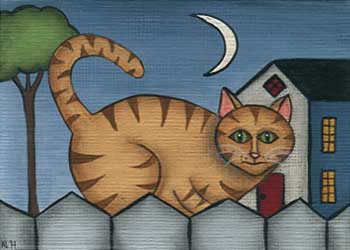 "Watch Cat" by Nancy A. Hron, West Bend WI - Acrylic - SOLD